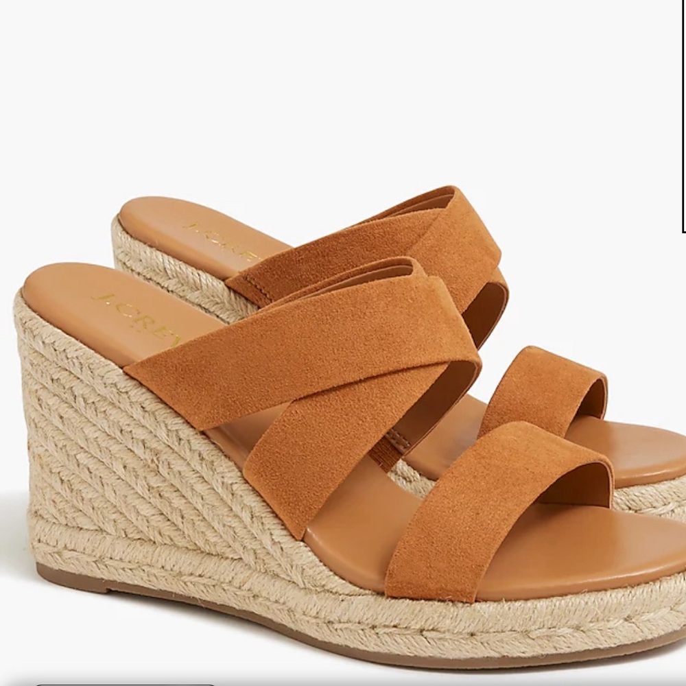 J.Crew Wide-Strap Espadrille Mule Wedges